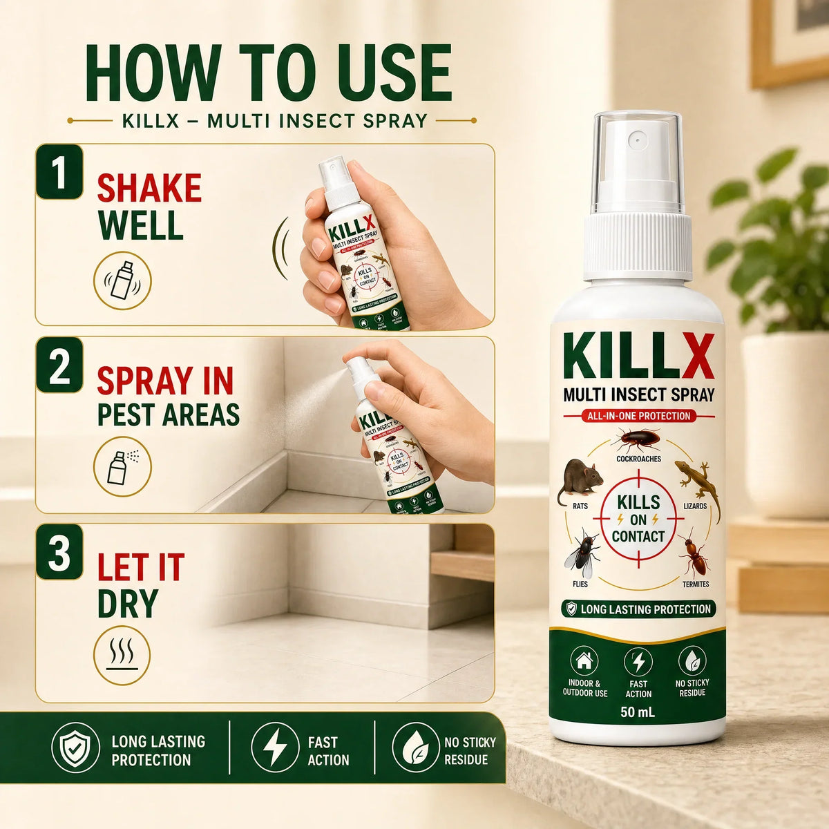 🚨 BUY 1 GET 2 FREE – KILLX Multi-Insect Spray | Powerful Pest Control for Home | Fast & Easy Pest Protection | Zenith Cart